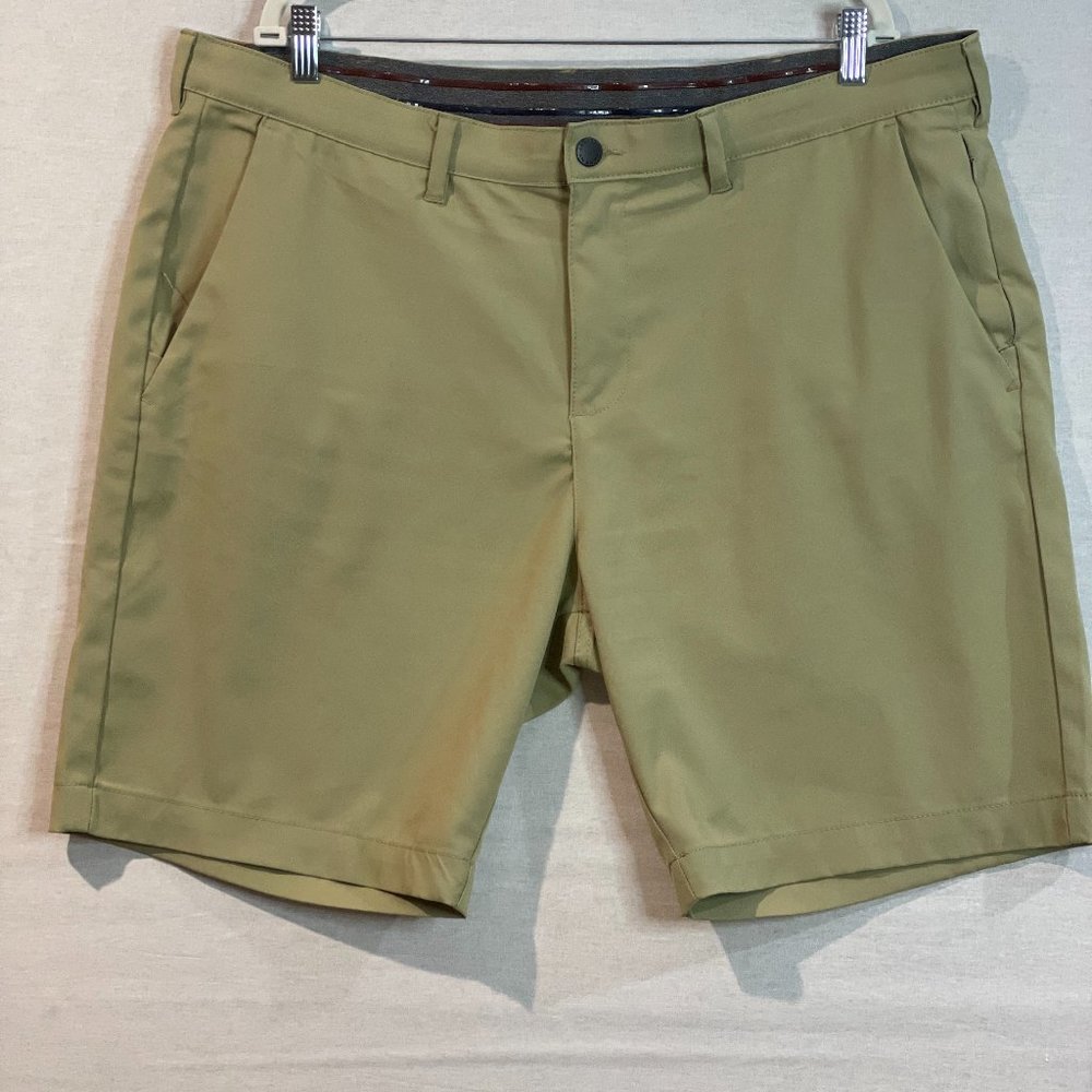 Jachs Mens Shorts Khaki Performance Pockets Stretch Belt Loops Size 40W